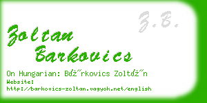 zoltan barkovics business card